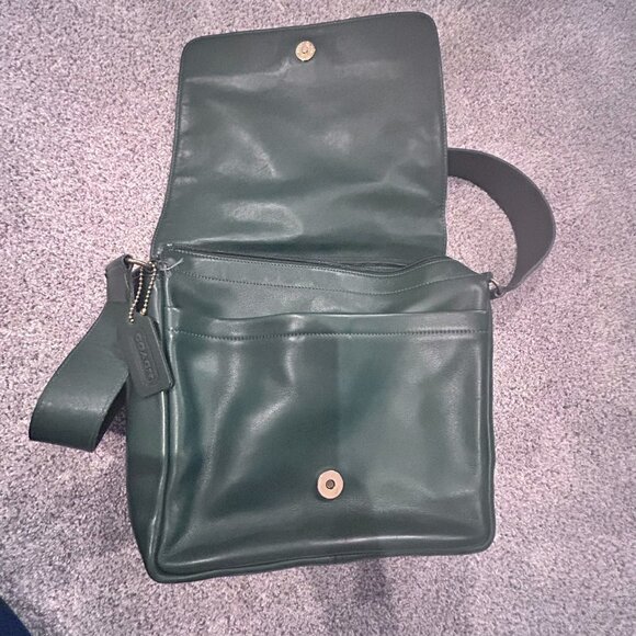 Vintage Coach Green Leather Messenger Bag - Picture 3 of 7